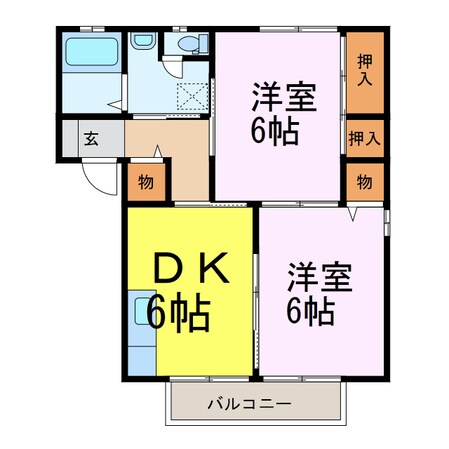 フローラＦの物件間取画像